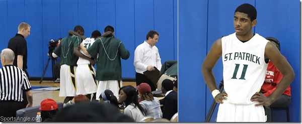 As Gilchrist was helped off the court, Irving looked on with concern