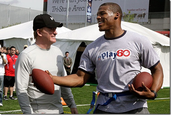 Is it me, or is Goodell in pretty good shape? (pause)