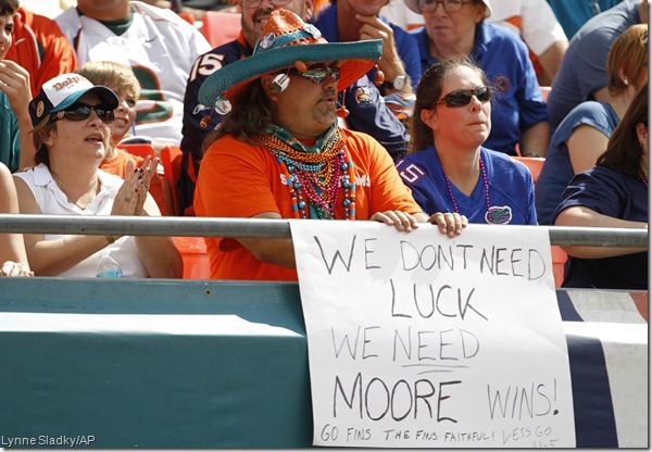 I get it! Because their QB is named Matt Moore.